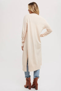 Long Line Open Front Cardigan - Shell