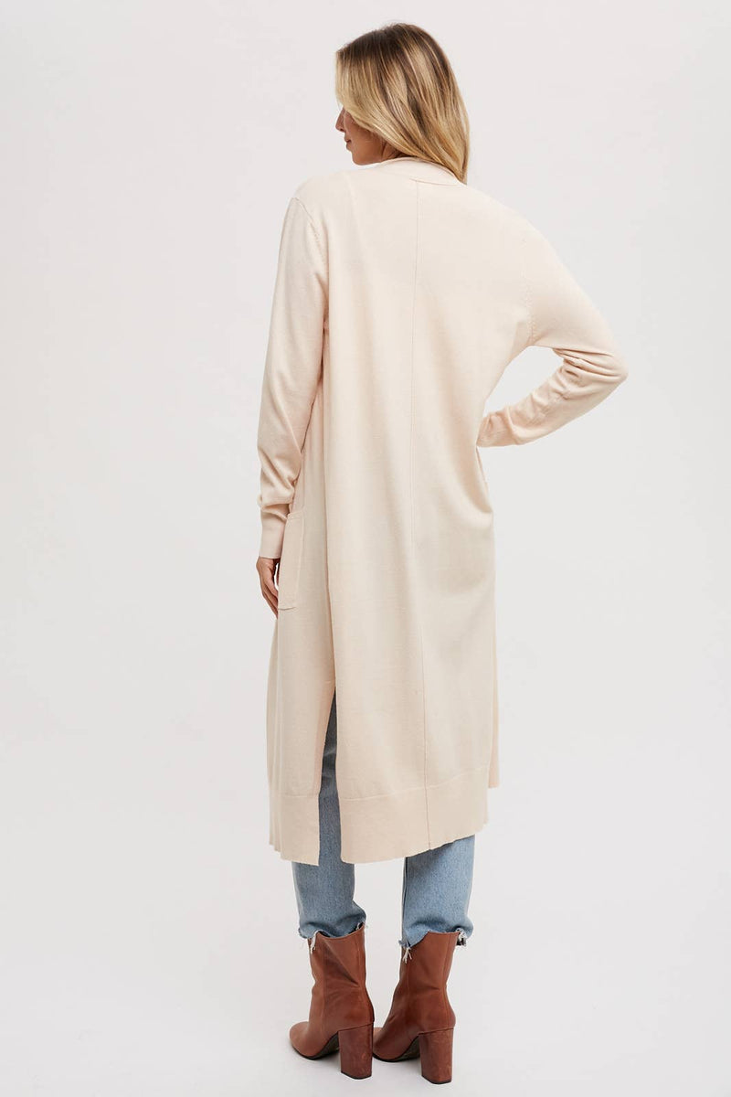 Long Line Open Front Cardigan - Shell