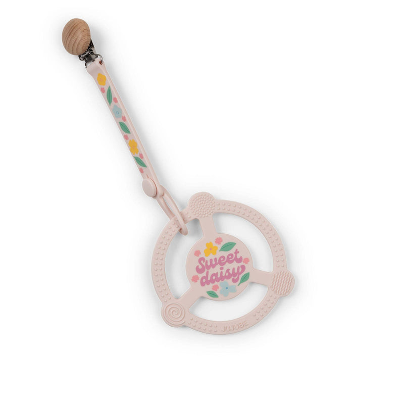 JuJuBe - Silicone Teether Ring with Detachable Clip Sweet Daisy