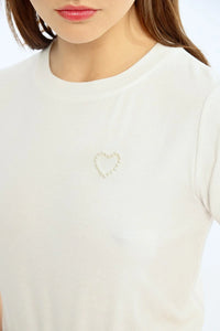 Molly Bracken T-Shirt with Beaded Heart