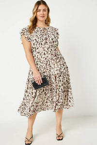 Tie-Neck Midi Dress - Plus