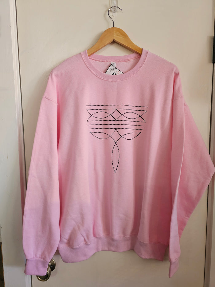 Perfectly Imperfect Crewneck - Pink Boot Stitch