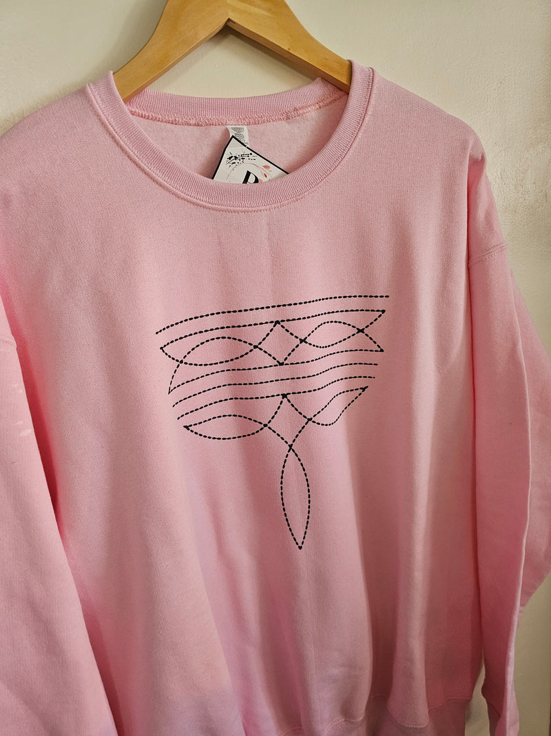 Perfectly Imperfect Crewneck - Pink Boot Stitch