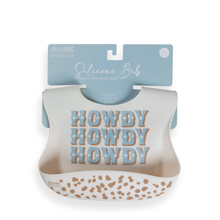 JuJuBe - Silicone Bib Howdy Partner Blue