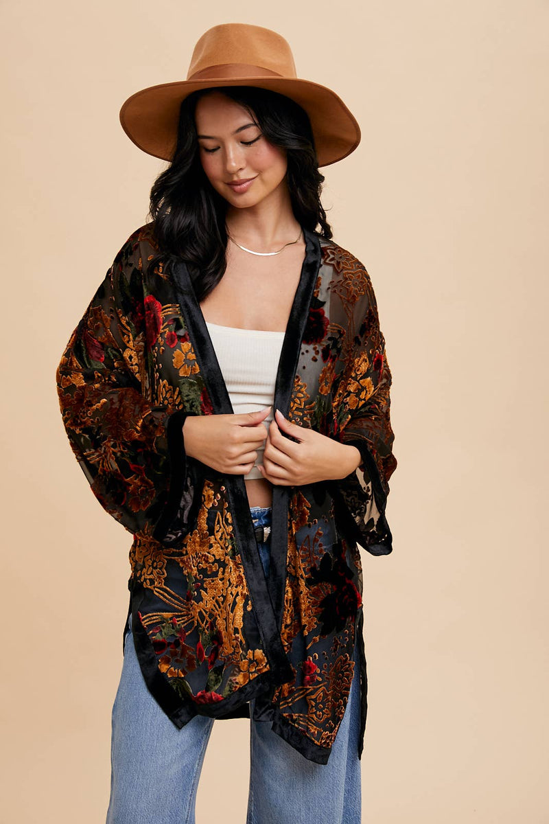 The Burnout Velvet Kimono