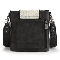 Trinity Ranch Genuine Hair-On Cowhide Bag- Black