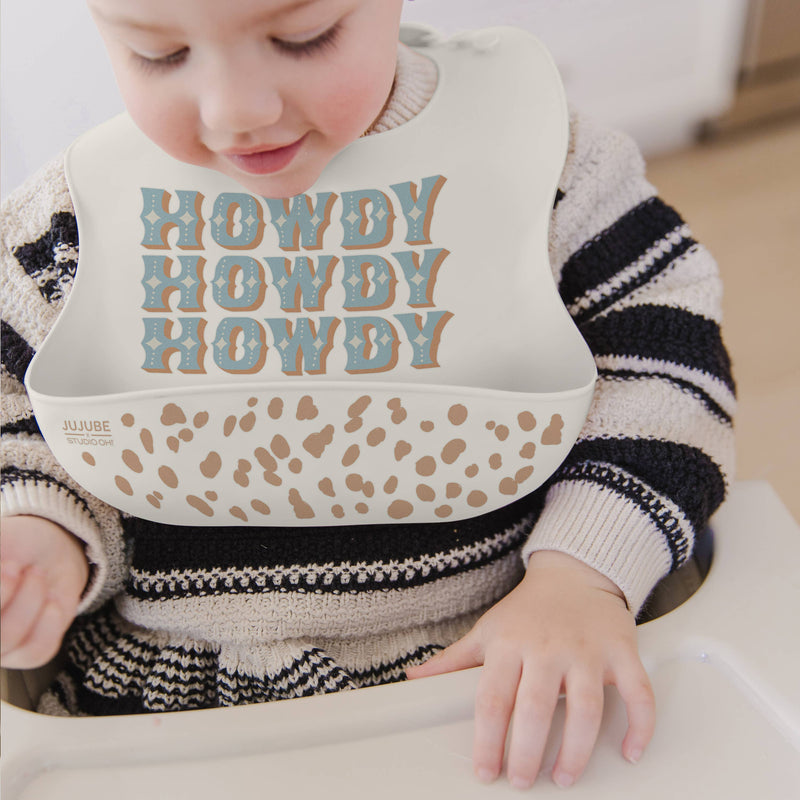 JuJuBe - Silicone Bib Howdy Partner Blue