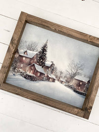 Ashwood Designs - Snowy Village Print: Dark Walnut / 11x9