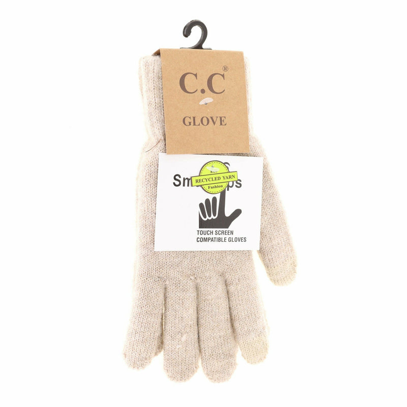 C.C Beanie - Soft Knit Gloves: Heather Beige