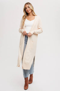 Long Line Open Front Cardigan - Shell