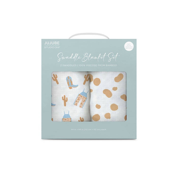 JuJuBe - Swaddle Blanket Set Howdy Partner Blue