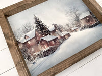 Ashwood Designs - Snowy Village Print: Dark Walnut / 11x9