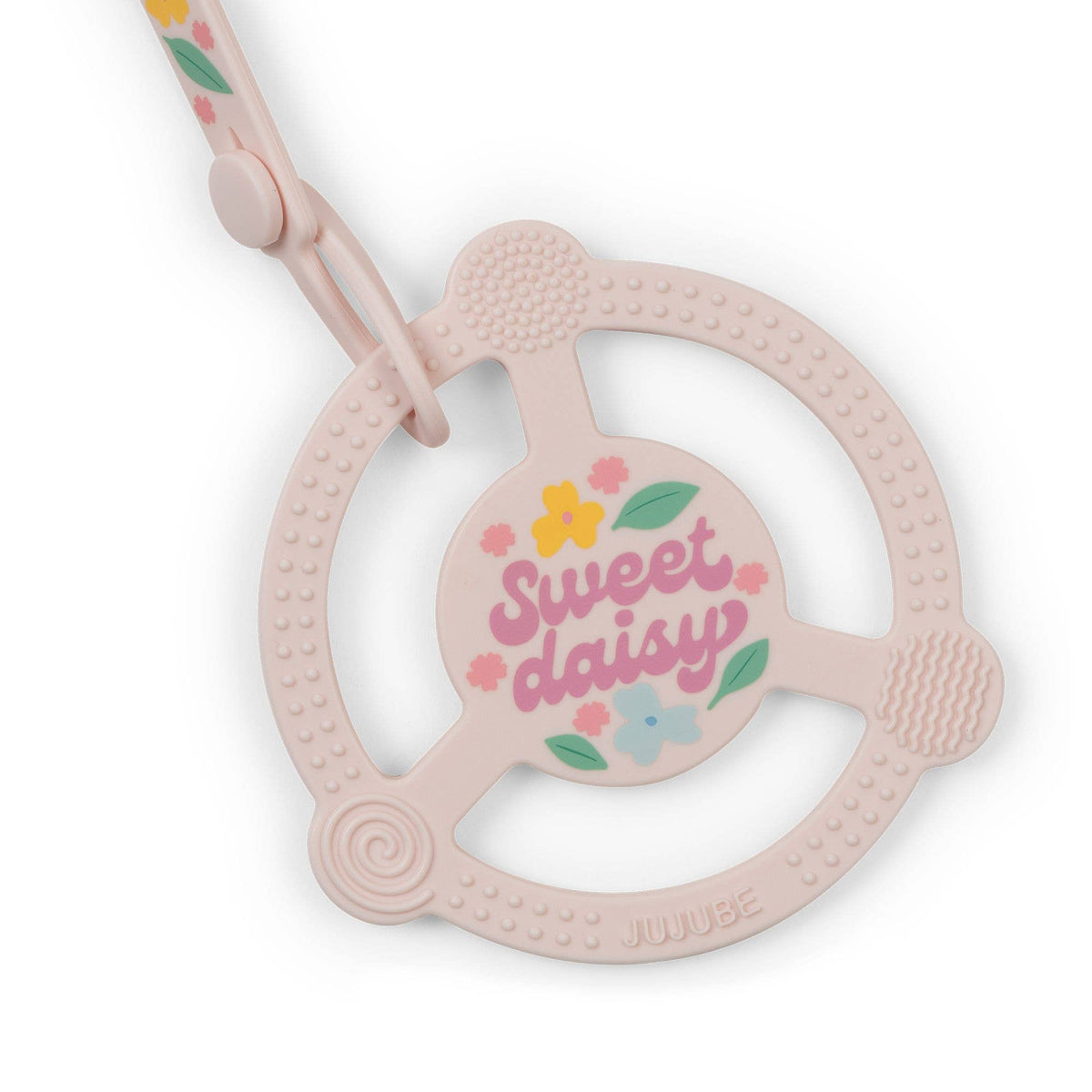 JuJuBe - Silicone Teether Ring with Detachable Clip Sweet Daisy