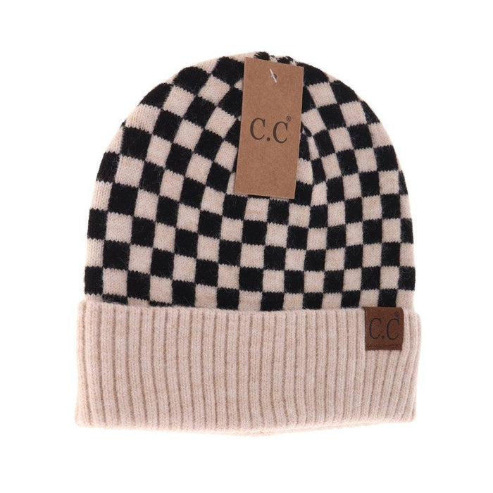 Checkered Pattern Beanie