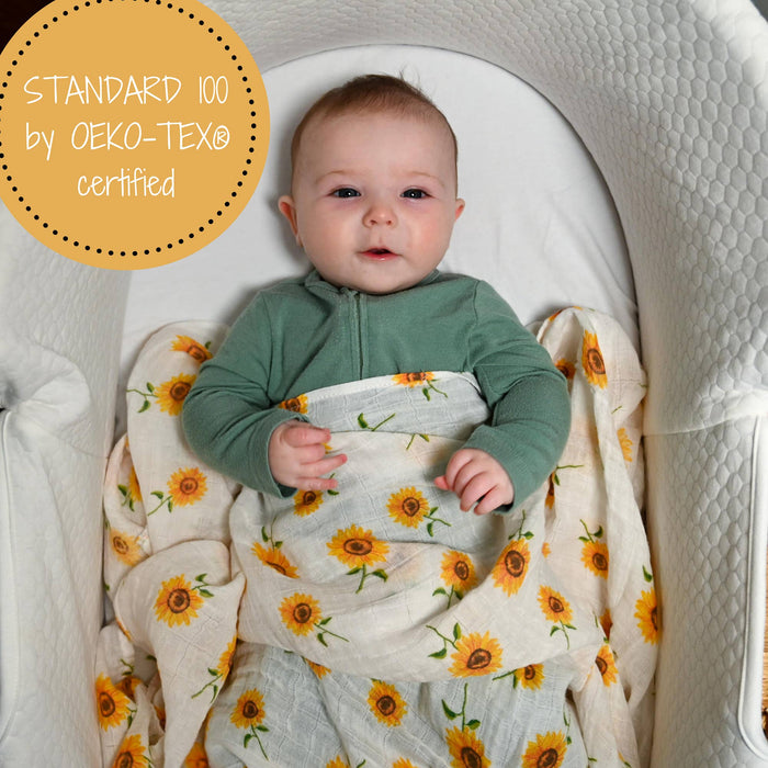 LollyBanks - Sunflower Fields Baby Swaddle Blanket