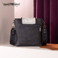 Trinity Ranch Genuine Hair-On Cowhide Bag- Black