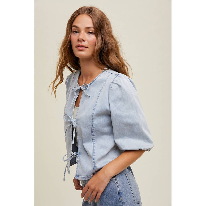 Self Tie Denim Top