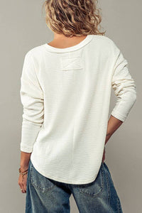 The Henley Long Sleeve-Cream