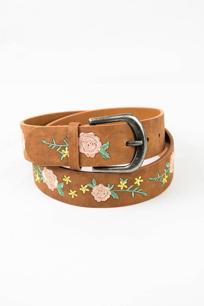 Floral Embroidered Belt