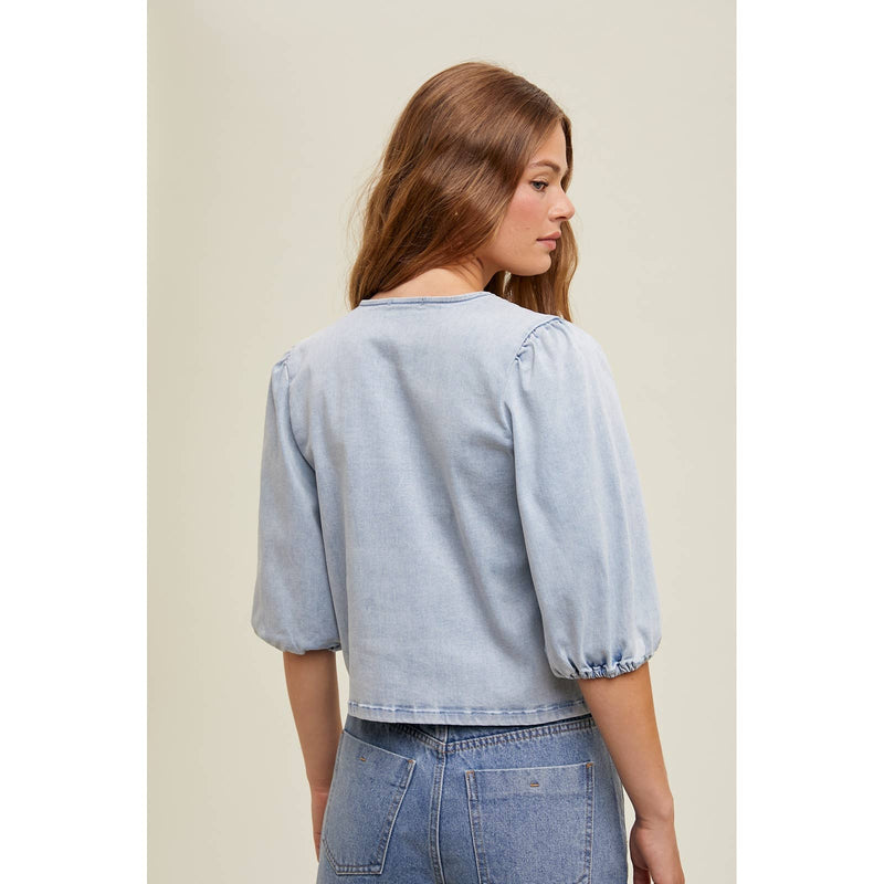 Self Tie Denim Top