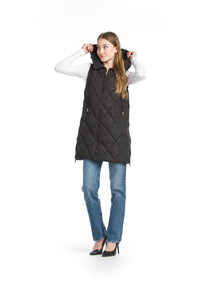 Papillon Puffer Vest With Side Zip,Black