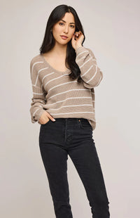 Gentle Fawn Tucker Pullover Sweater-Cashew Stripe