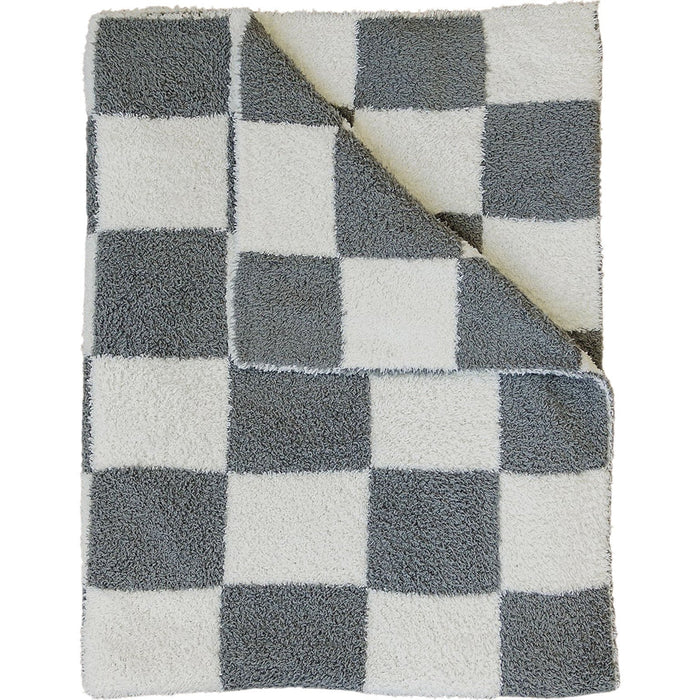 Plush Blanket - Charcoal Check - Baby