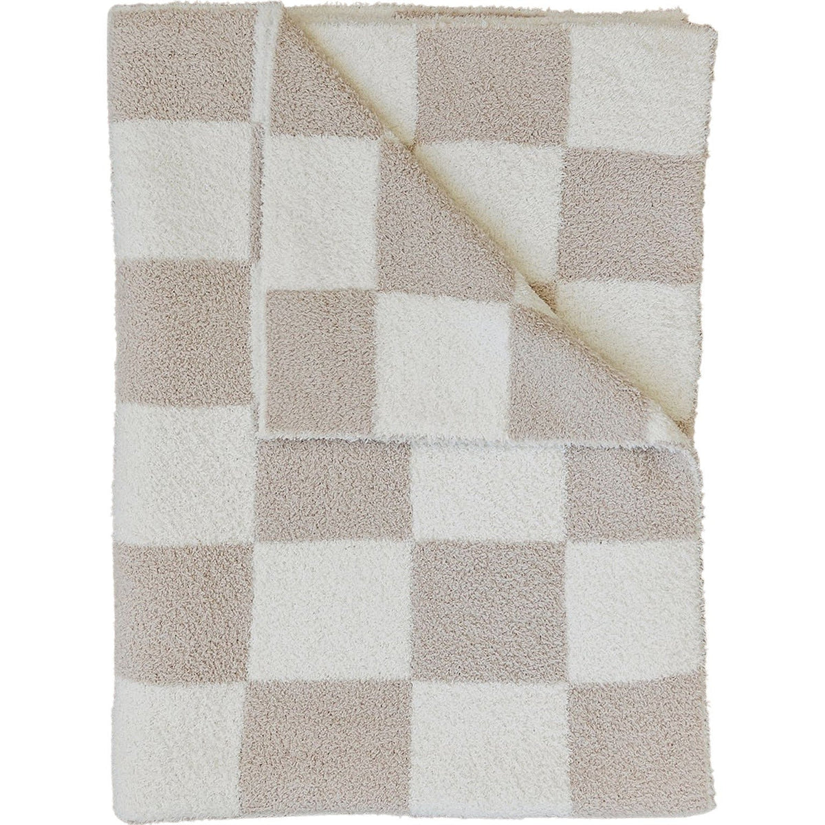 Plush Blanket - Taupe Checkered - Baby