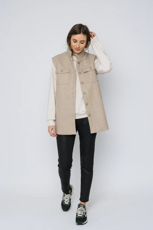 Orb Nikki Outwear Vest-Oatmeal