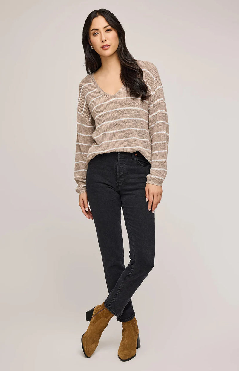 Gentle Fawn Tucker Pullover Sweater-Cashew Stripe