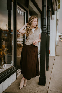 The Hazel Maxi Skirt - Brown