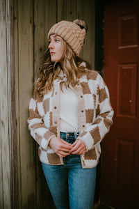 Checkerboard Sherpa Jacket