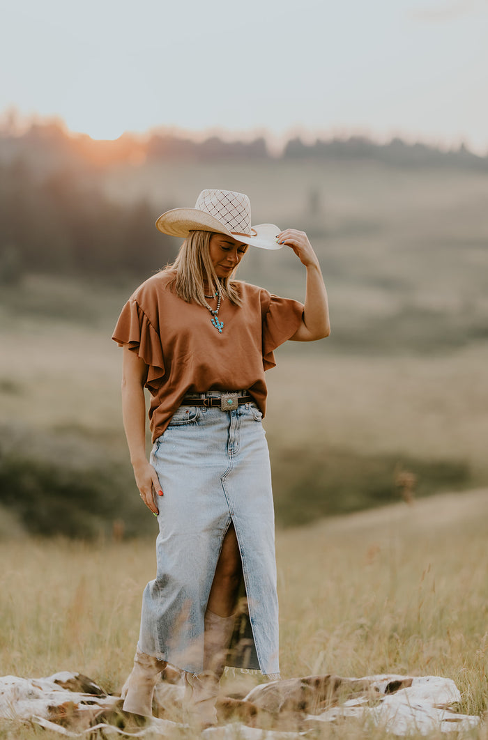 DAZE Juni Denim Maxi Skirt