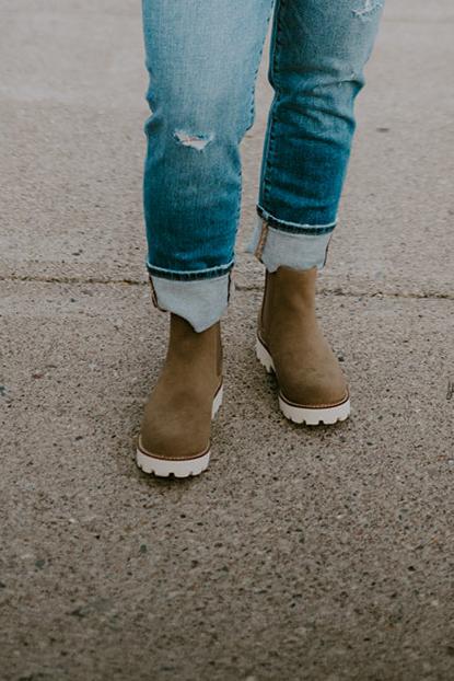 The Gianna Khaki Chunky Sole Boot