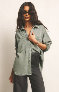 Z Supply All Day Knit Jacket, Palm Green