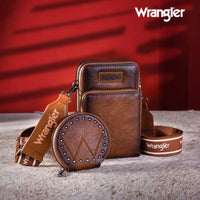 Wrangler Crossbody Cell Phone Purse- Brown