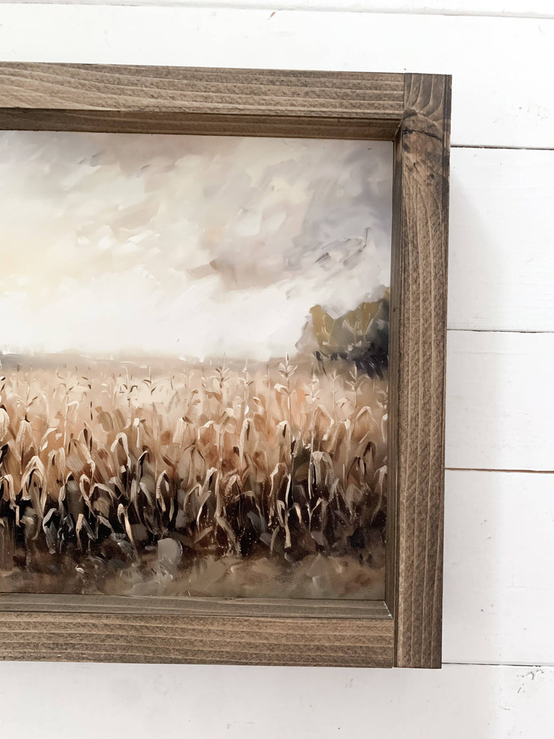 Ashwood Designs - Corn Field Print: Dark Walnut / 11x9