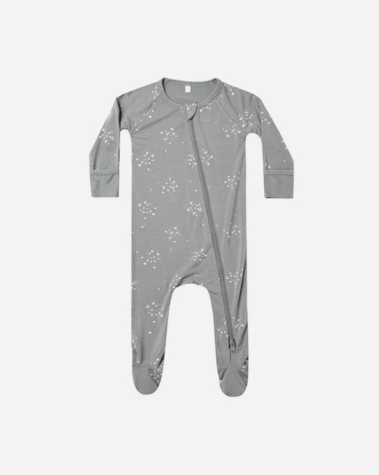 QM Bamboo Zipped Footie - Twinkle Size 3-6M