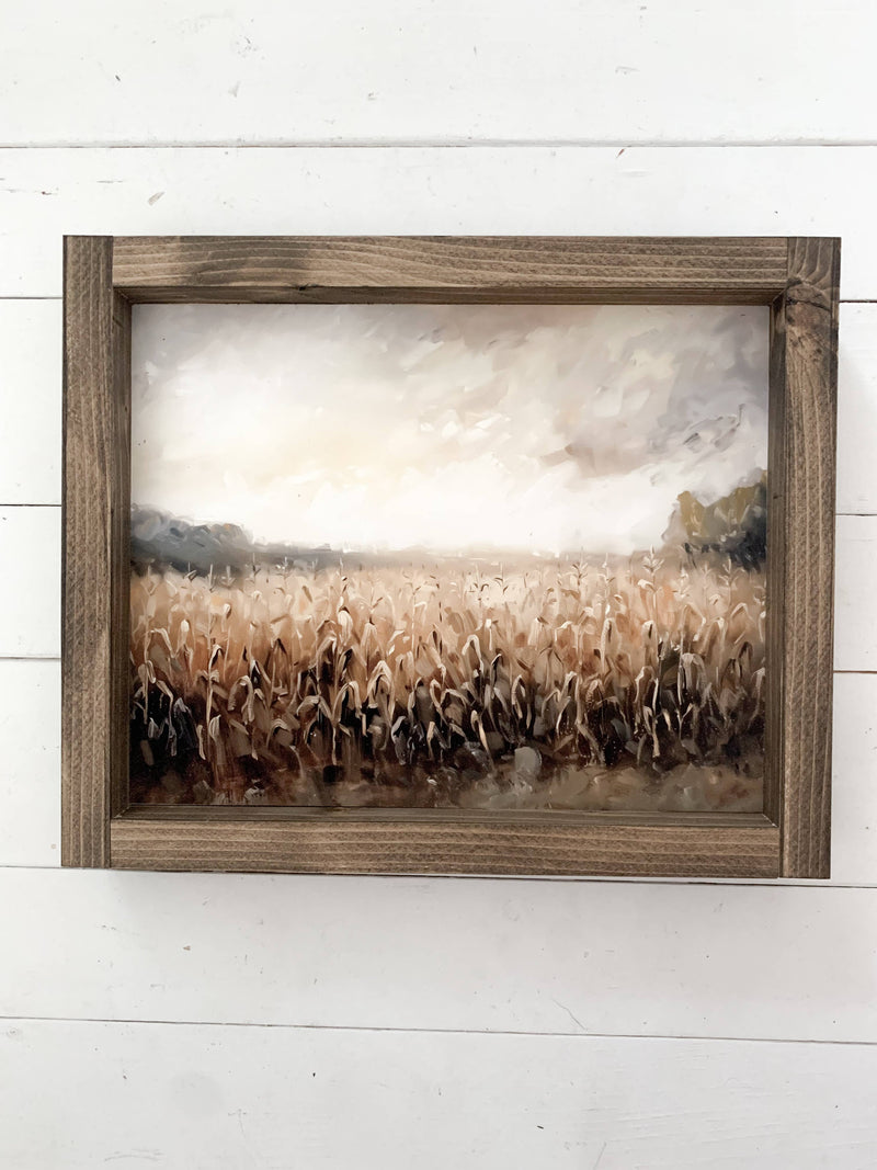 Ashwood Designs - Corn Field Print: Dark Walnut / 11x9