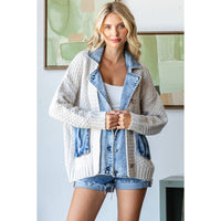 The Denim Layered Knit Jacket