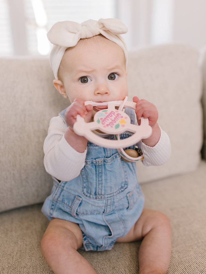 JuJuBe - Silicone Teether Ring with Detachable Clip Sweet Daisy