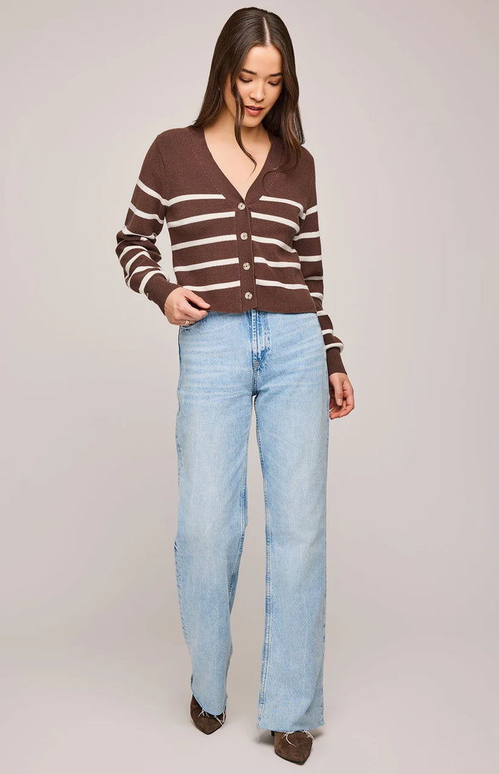 Gentle Fawn Eden Striped Cardigan-Brunette Stripe