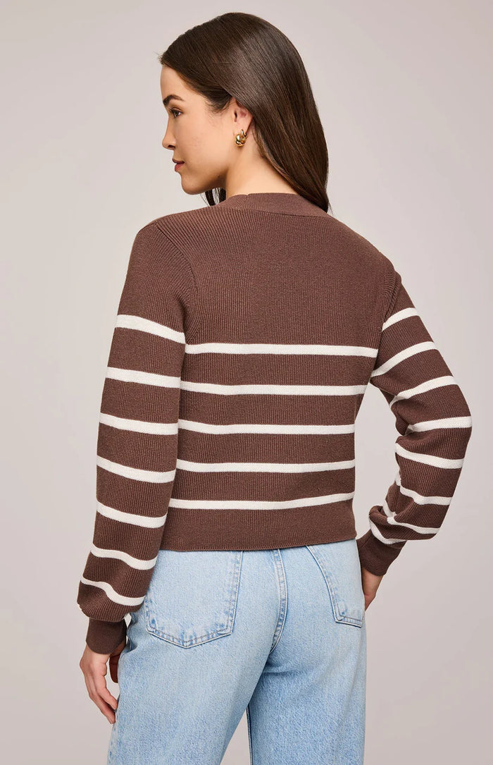 Gentle Fawn Eden Striped Cardigan-Brunette Stripe