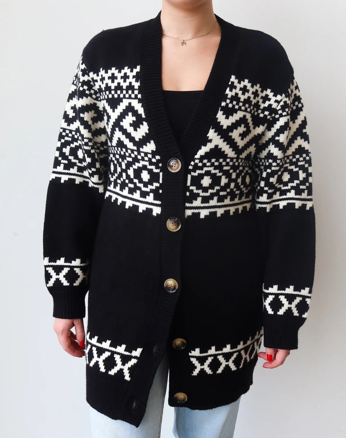 Brunette The Label-Fair Isle Cardigan