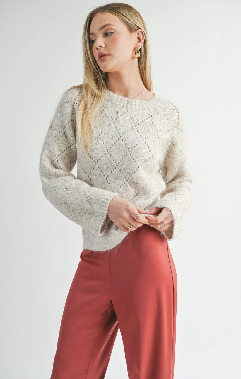 Sage the Label Irisha Diamond Pointelle Sweater