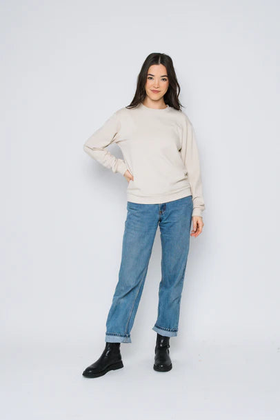 Orb Jenna Luxe Fleece Crew-Ecru