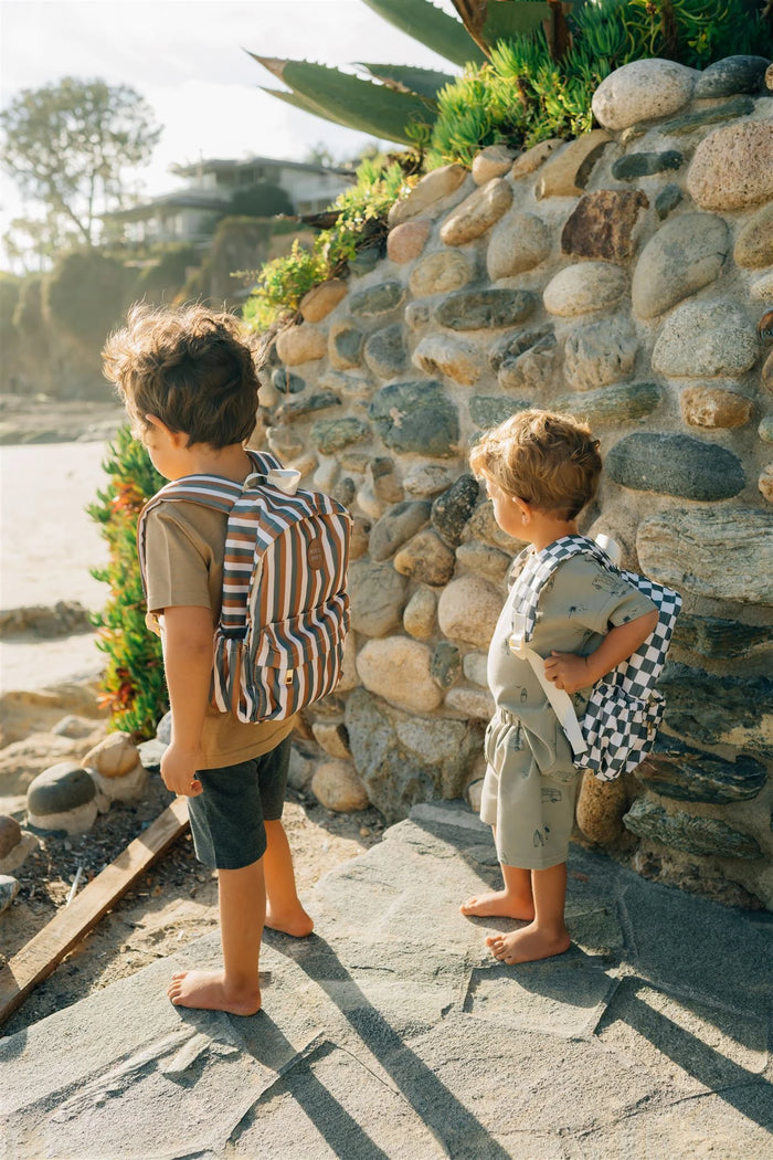 Mebie Baby Green Checkered Mini Backpack