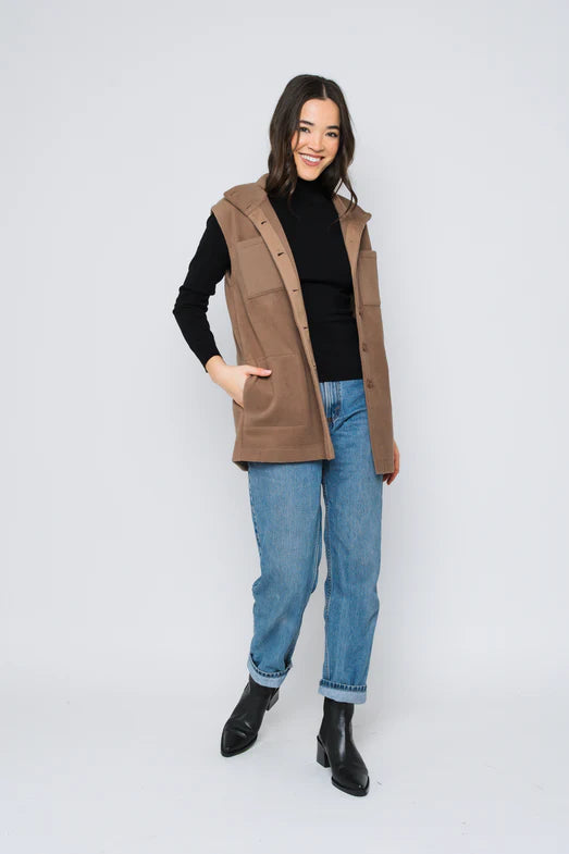 Orb Wren Sherpa Vest-Latte