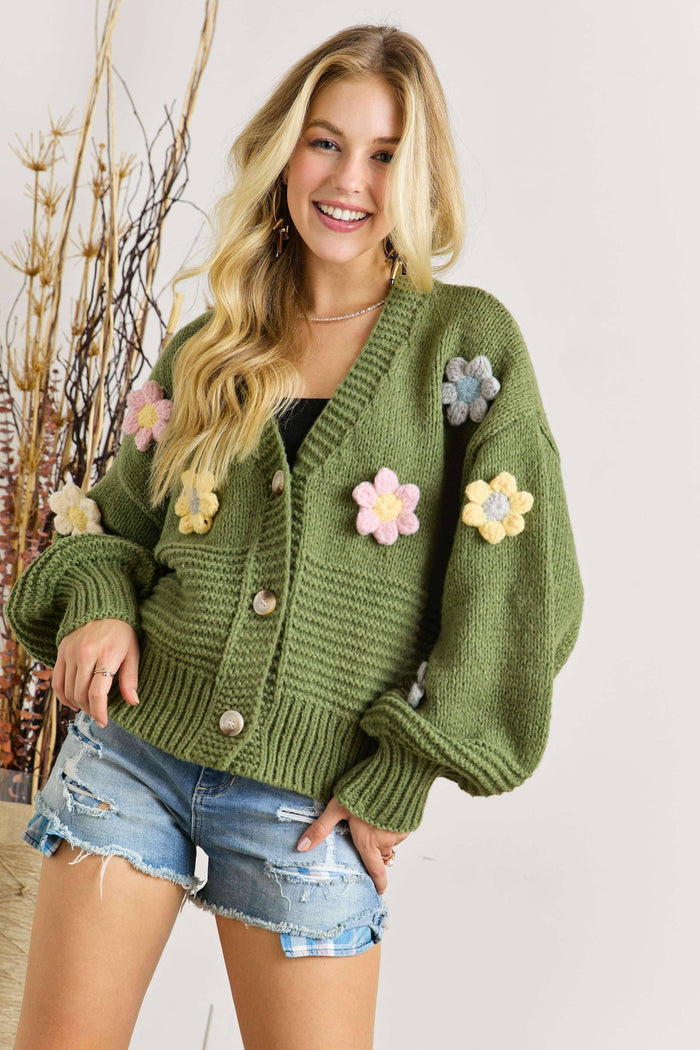 Patched Floral Cardigan