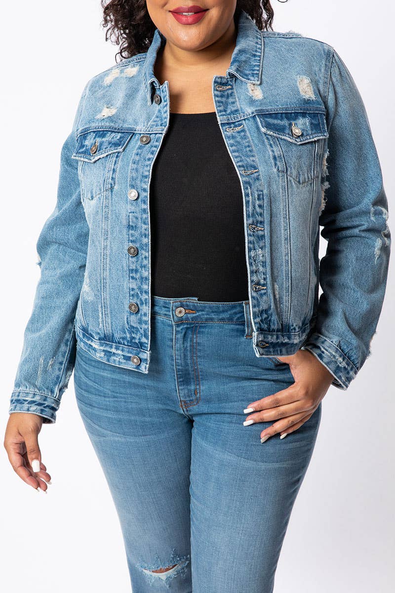 Aria Classic Trucker Denim Jacket - Plus